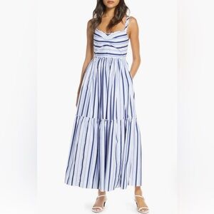 J Crew Stripe Tiered Maxi Dress - Size 2 - NWT